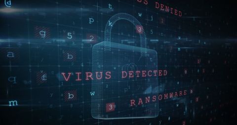 Cybersecurity Alert with Digital Lock and Warnings - Download Free Stock Images Pikwizard.com