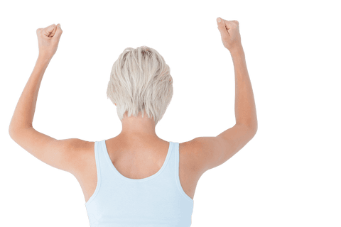 Back View Woman Clenching Fists Transparent Effect - Download Free Stock Videos Pikwizard.com