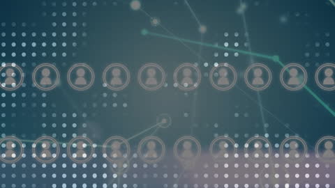 Abstract Digital Network with User Icons and Connectivity Lines
