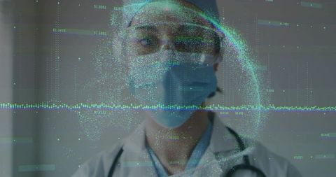 Medical Professional Interpreting Futuristic Health Data