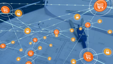 Digital Shopping Network Overlay on Architectural Plans