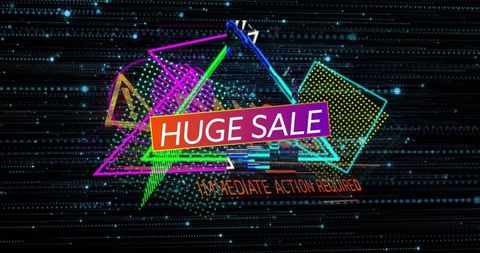 Vibrant Neon Sale Graphic With Futuristic Theme