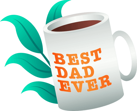 Transparent Coffee Mug with Best Dad Ever Typography Design
