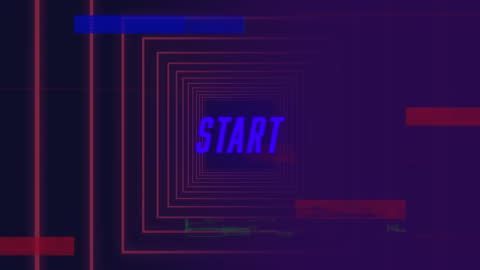Futuristic Neon Start Animation with Retro Game Aesthetic