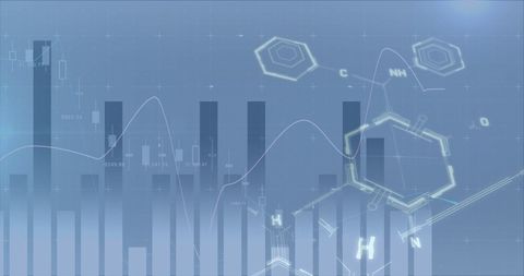 Financial and Chemical Structural Analysis Overlaid on Digital Interface - Download Free Stock Images Pikwizard.com