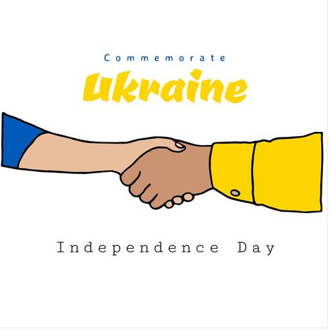 Handshake Celebrating Ukraine Independence Day Commemoration - Download Free Stock Templates Pikwizard.com