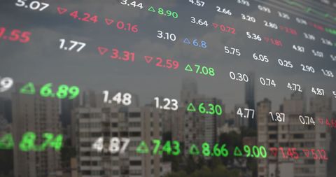 Stock Market Indexes Overlay Manhattan Skyline - Download Free Stock Images Pikwizard.com
