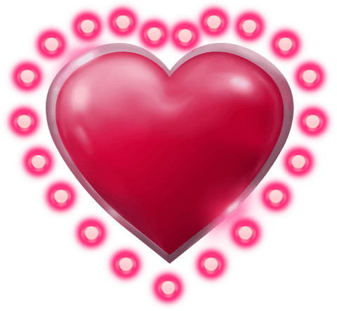 Pink Heart Surrounded by Lights on Transparent Background - Download Free Stock Videos Pikwizard.com
