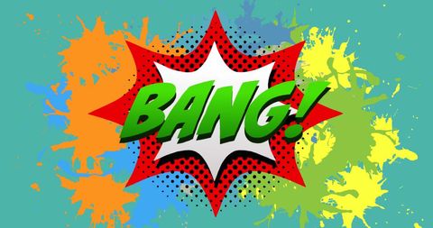 Bold Comic Book Style Explosion with Bang Text