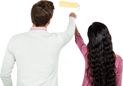 Transparent Background New Home Decorating Couple Painting Home - Download Free Stock Videos Pikwizard.com