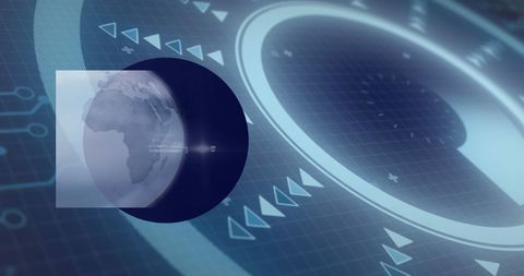 Digital Globe Overlay with Futuristic Data Interface - Download Free Stock Images Pikwizard.com