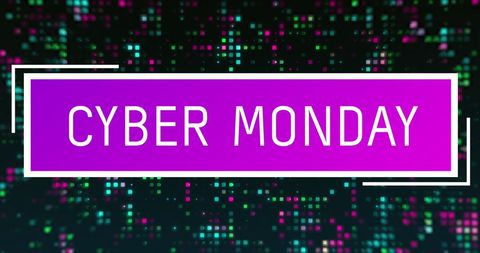 Cyber Monday Sale on Digital Neon Background - Download Free Stock Images Pikwizard.com