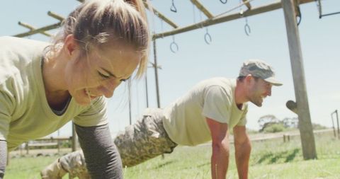 Soldiers Performing Planks at Outdoor Boot Camp Exercise - Download Free Stock Images Pikwizard.com