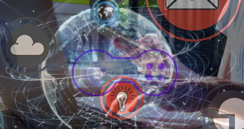 Global Technology and Innovation Concept with Digital Icons