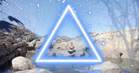 Meditative Serenity Inside Neon Triangle at Rocky Canyon Pool