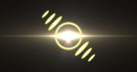 Cosmic Energy Lens Flare with Glowing Orb in Dark