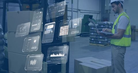 Warehousing Technology and Data Management in Logistics - Download Free Stock Images Pikwizard.com
