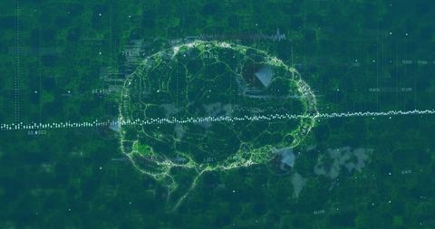 Human Brain Data Processing Illustration on Digital Interface - Download Free Stock Images Pikwizard.com