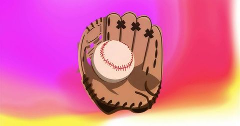 Baseball Glove Holding Ball on Gradient Background Artistic Theme