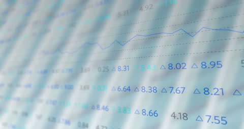 Digital Display of Financial Data Graph in Abstract Background