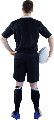 Transparent Male Rugby Player Holding Ball from Behind - Download Free Stock Videos Pikwizard.com