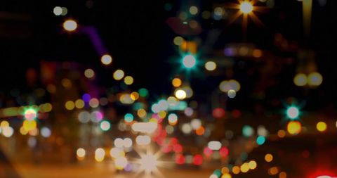 Abstract Night Cityscape with Blurred Vibrant Lights - Download Free Stock Images Pikwizard.com