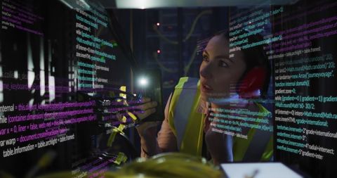 Technician Analyzing Server With Programming Interface Displayed - Download Free Stock Images Pikwizard.com