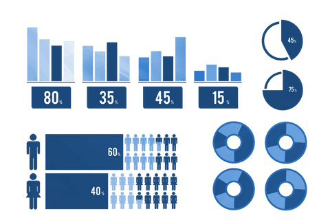 transparent graphs vector with percentage data and figures - Download Free Stock Videos Pikwizard.com