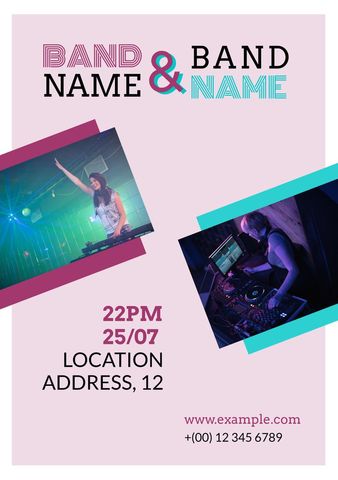 Dynamic DJ Concert Flyer with Vibrant Club Lighting - Download Free Stock Templates Pikwizard.com