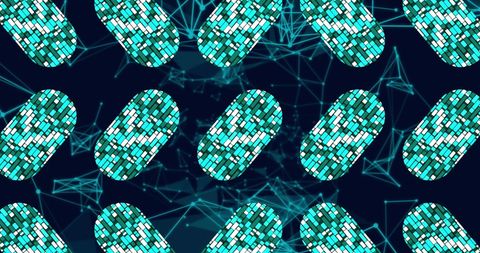 Futuristic Digital Capsules on Dark Abstract Network Background - Download Free Stock Images Pikwizard.com