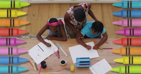 Parent Assisting Child with Homework at Home