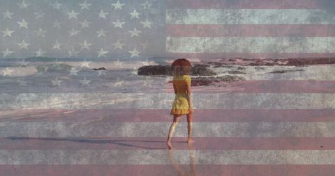 American Spirit with Woman on Peaceful Beach