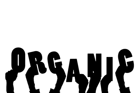 Transparent eco-friendly text with hands in vector style