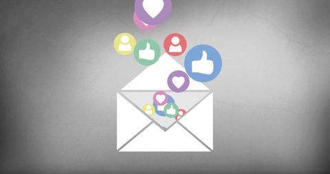 Social Media Reactions Emerge from Email Illustration - Download Free Stock Images Pikwizard.com