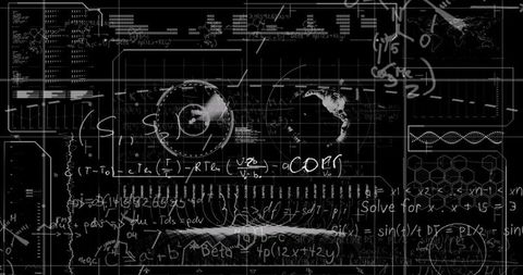 High-Tech Digital Interface with Mathematical Data Overlay - Download Free Stock Images Pikwizard.com