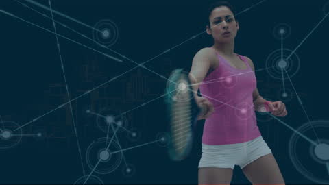 Connected Tennis Court Networks Overlay in Dynamic Scene