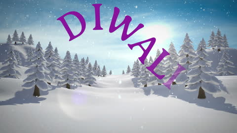 Festive Diwali Banner in Snowy Wonderland