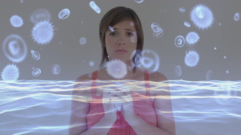 Digital Representation of Woman and Viruses Concept