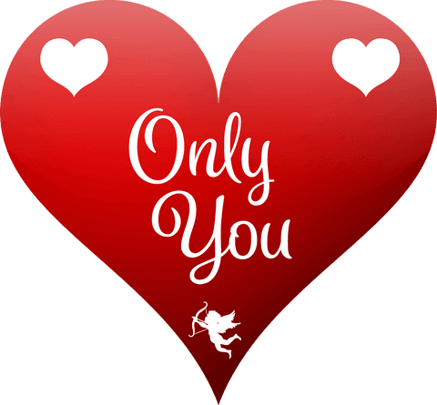 Heart Illustration with Only You Text on Transparent Background - Download Free Stock Videos Pikwizard.com