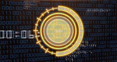 digital interface with binary code and scanning scope visualization - Download Free Stock Images Pikwizard.com