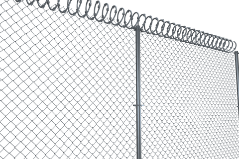transparent chainlink fence with barbed wire spiral - Download Free Stock Videos Pikwizard.com