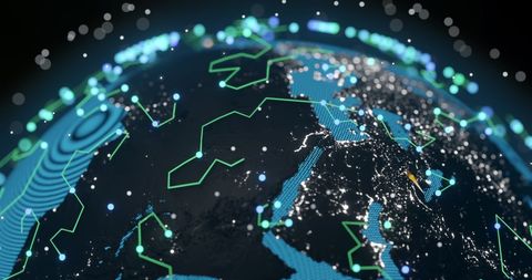 Glowing Blue Mesh Illustrating Global Connectivity - Download Free Stock Images Pikwizard.com