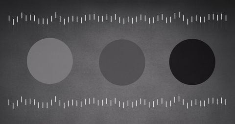 Abstract Digital Interface with Circles and Lines on Grey Background