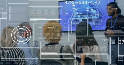 Business Team Analyzing Digital Data in Modern Office Environment