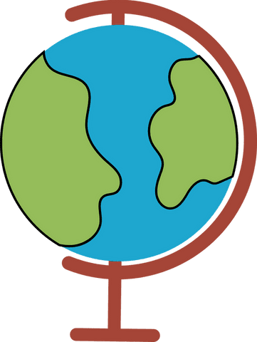 flat vector globe on brown stand with transparent background - Download Free Stock Videos Pikwizard.com