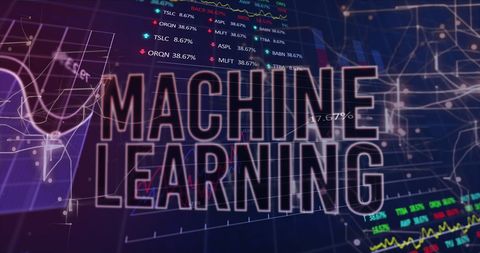 machine learning text overlay with trading graphs and code background - Download Free Stock Images Pikwizard.com