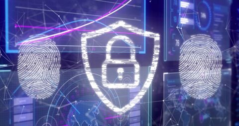 Digital Security Interface with Fingerprint Icons - Download Free Stock Images Pikwizard.com