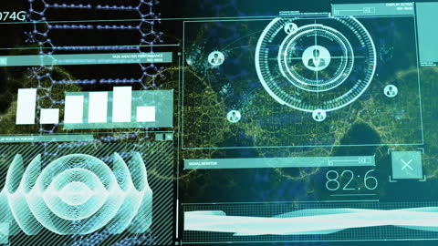 Futuristic Digital Interface Concept with Data Analytics Visualization