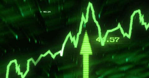 Digital Graph with Arrow and Numerical Increase Concept - Download Free Stock Images Pikwizard.com