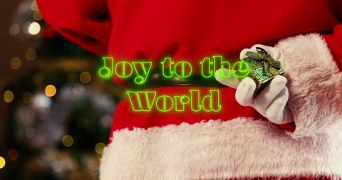 Santa Preparing for Christmas with Joyful Message
